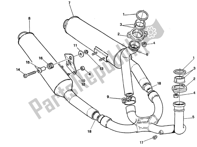Todas as partes de Sistema De Exaustão do Ducati Supersport 750 SS 1991